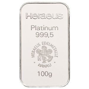 100g Platinum Bar Heraeus