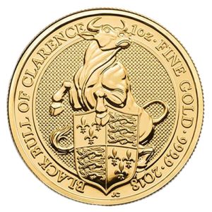 1 oz Gold Black Bull of Clarence, Queens Beasts Series 2018