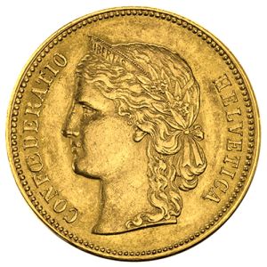 20 Francs Helvetia Vreneli Gold Coin