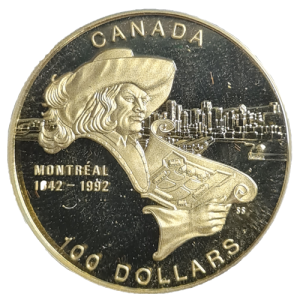 1/4 oz Gold Canada 100 dollar 1992 Montreal 