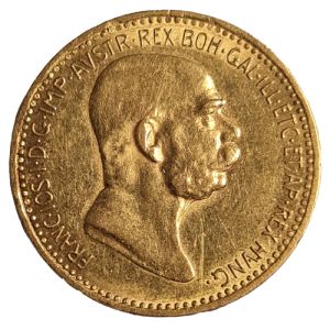 10 Crown Gold 1908 Regency of Franz Joseph I