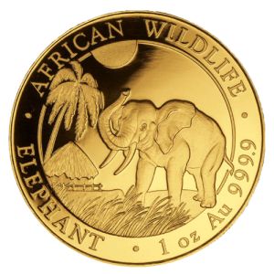 1 oz Gold Somalia Elephant 2017