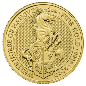 1 oz Gold White Horse of Hanover, Series Queens Beasts 2020