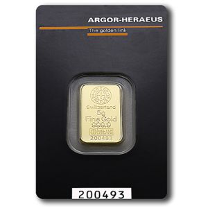 SALE: 5g Gold Bar Argor Heraeus