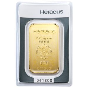 50g Gold Bar Heraeus