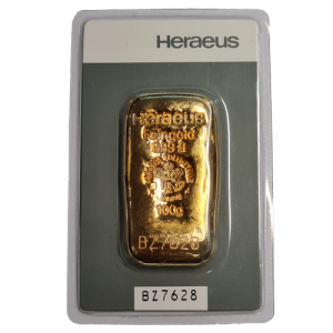100g Gold Bar Heraeus - Casted
