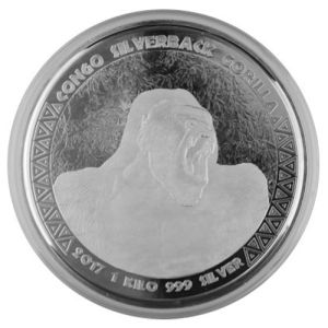 1 kg Silver Coin Kongo-Gorilla 2017 