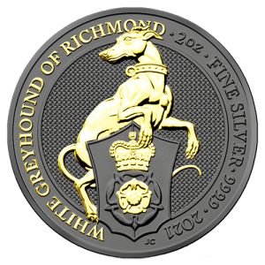 2 oz Silver White Greyhound of Richmond 2021, Art Color Collection