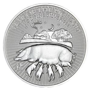1 oz Silver Coin UK Lunar Pig 2019